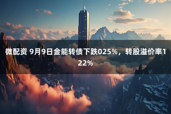 微配资 9月9日金能转债下跌025%,转股溢价率122%